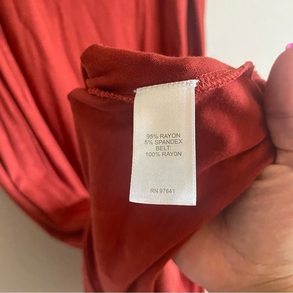 J.Jill woman's maxi sleeveless dress size M terracotta waist tie casual flowy - Picture 3 of 9